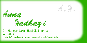 anna hadhazi business card
